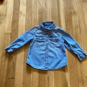 Baby Gap 2T SOFT chambray woven shirt EUC